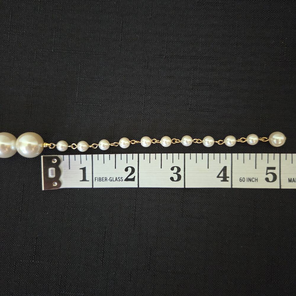Vintage Marvella Faux Pearl Rhinestone Choker Necklace Ivory Gold Bridal - Picture 11 of 13